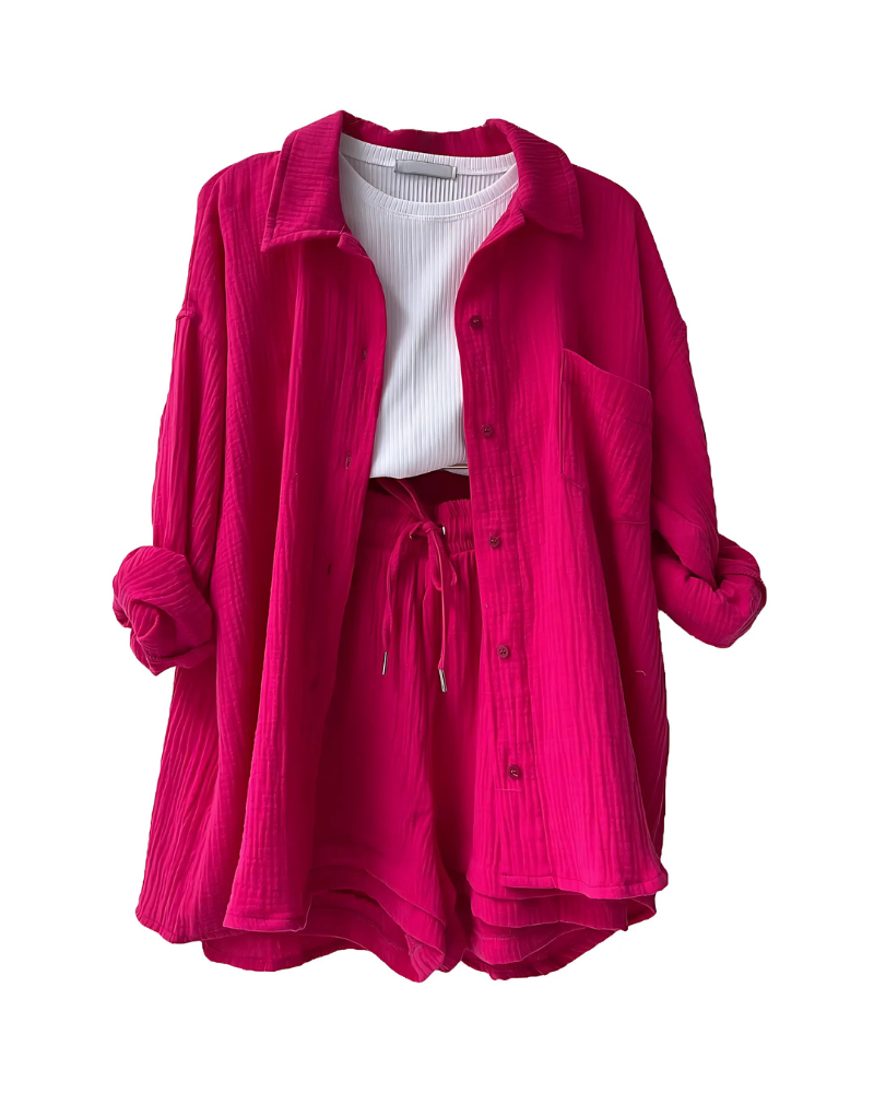 Sienna -  Button-Up Shorts Set