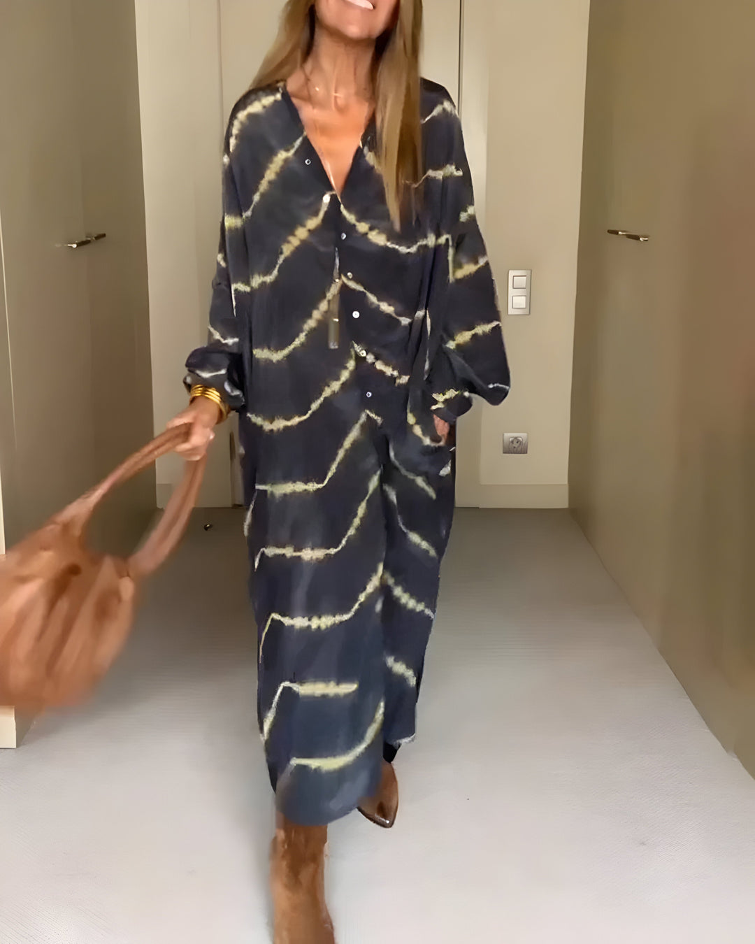 Julia - Boho Striped Maxi Dress