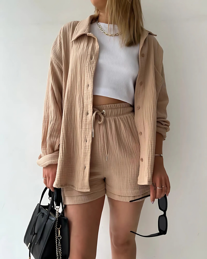 Sienna -  Button-Up Shorts Set