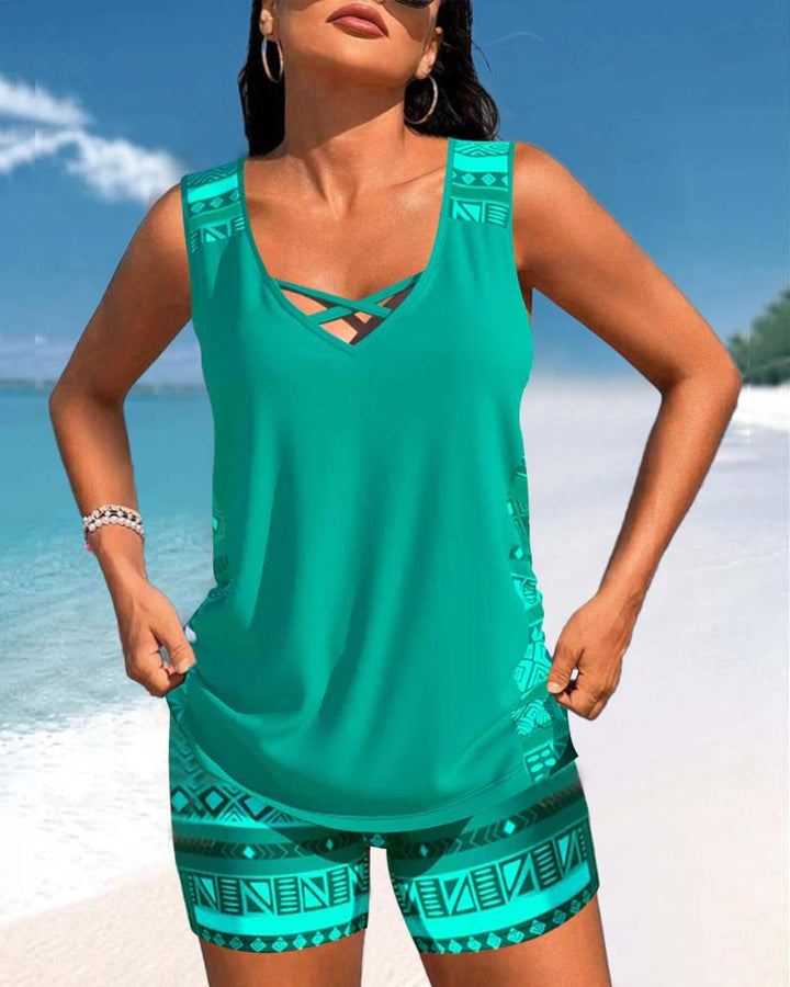 Marilyn - Tankini Featuring Geometric Print