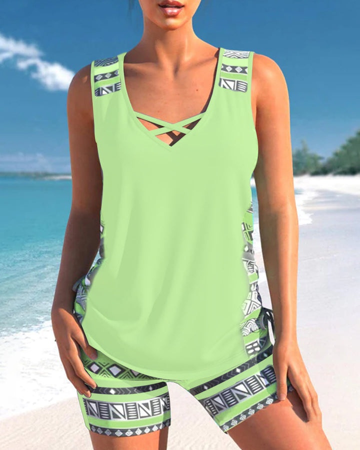 Robyn - Tankini Featuring Geometric Print