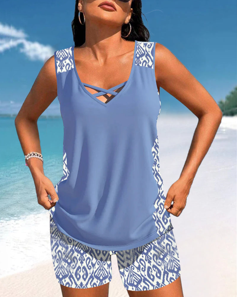 Marilyn - Tankini Featuring Geometric Print