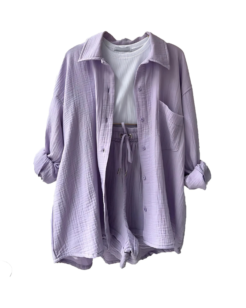 Sienna -  Button-Up Shorts Set