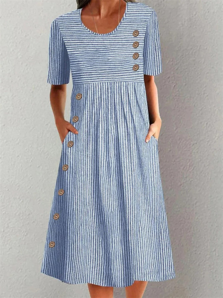 Margaret – Striped Midi Dress