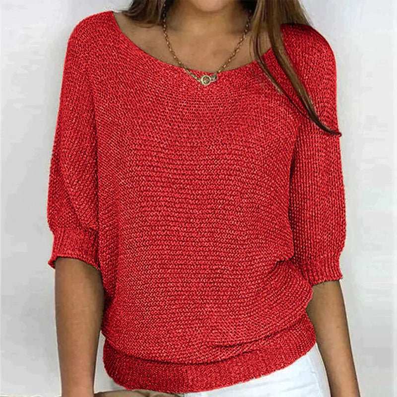 Freya - Wide Neck Knit Top