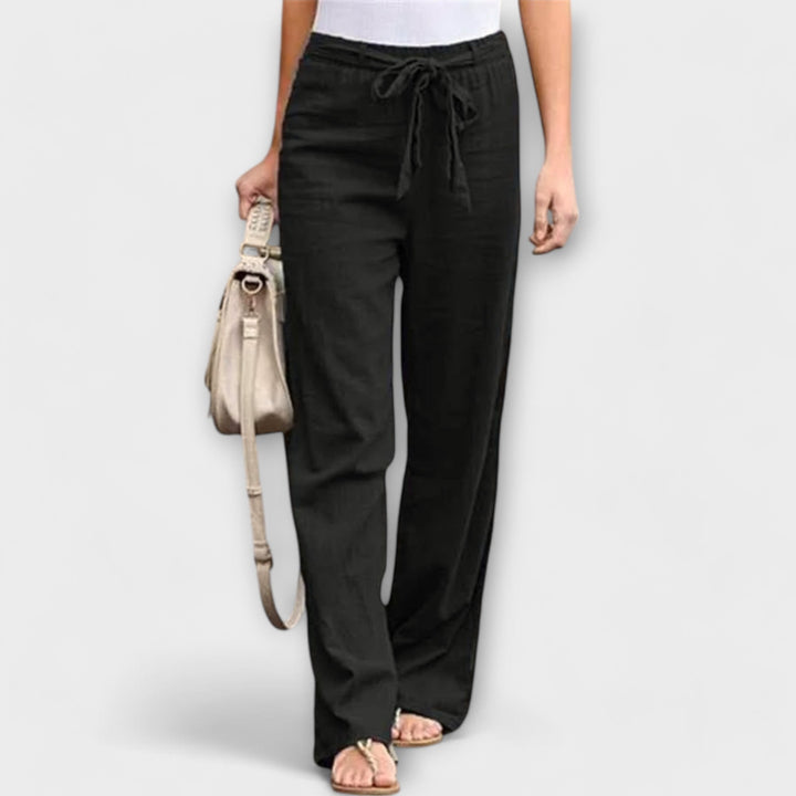 Ivy - Tie-Waist Wide-Leg Trousers