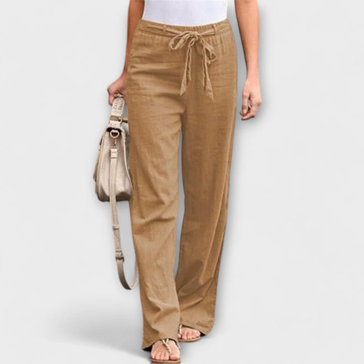 Ivy - Tie-Waist Wide-Leg Trousers