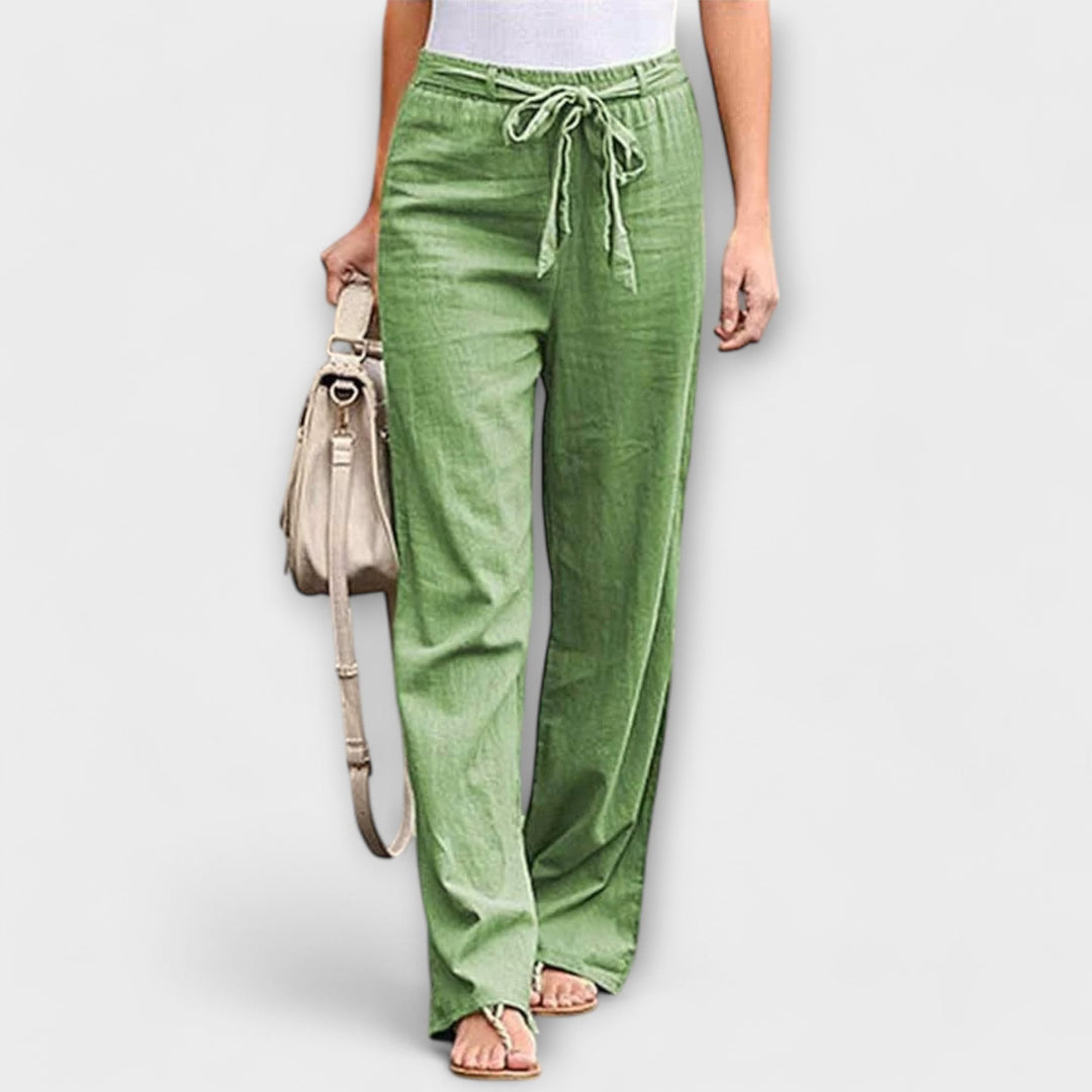 Ivy - Tie-Waist Wide-Leg Trousers