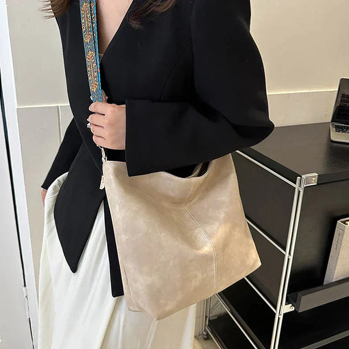 Sophia - Classic Shoulder Bag with Patterned Strap