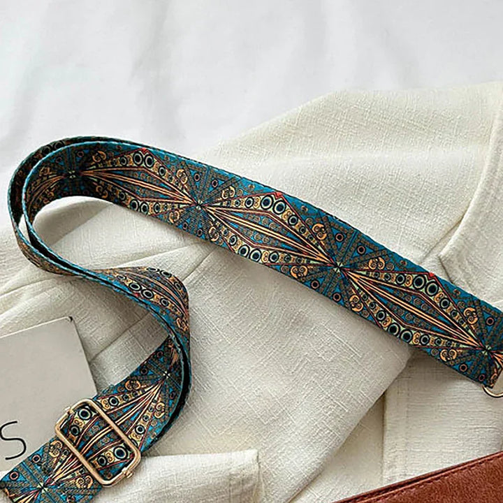 Sophia - Classic Shoulder Bag with Patterned Strap