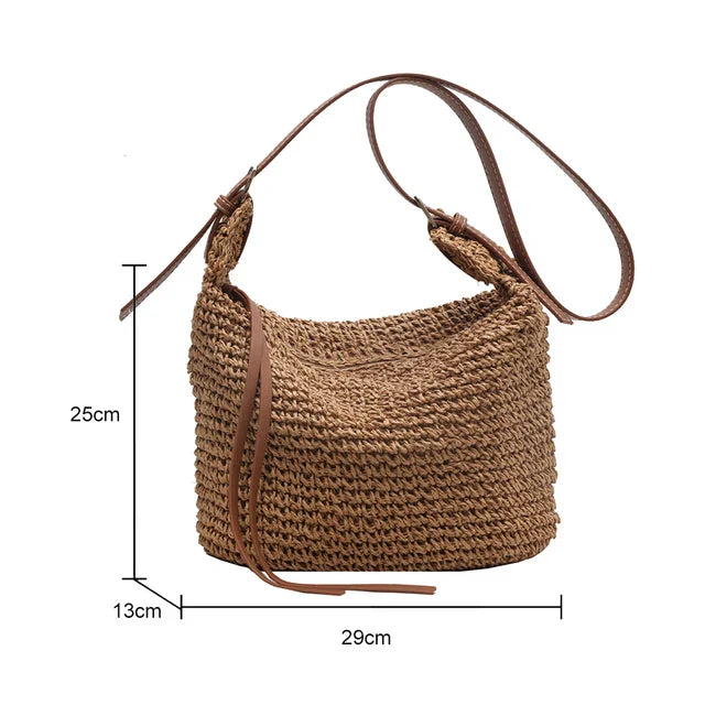 Lucy - Structured Shoulder Bag in Woven Style