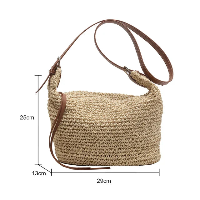 Lucy - Structured Shoulder Bag in Woven Style