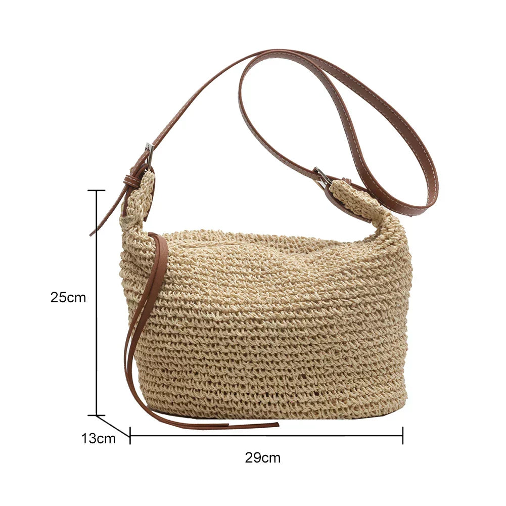 Lucy - Structured Shoulder Bag in Woven Style