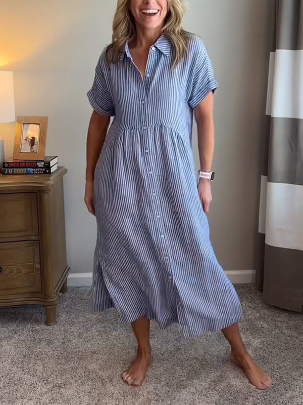 Beatrice - Striped Shirt Dress