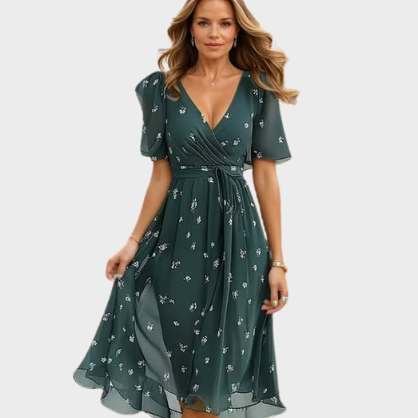 Amelia – Graceful V-Neck Dress