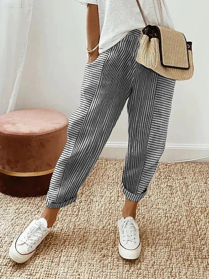 Evie - Summer Striped Trousers