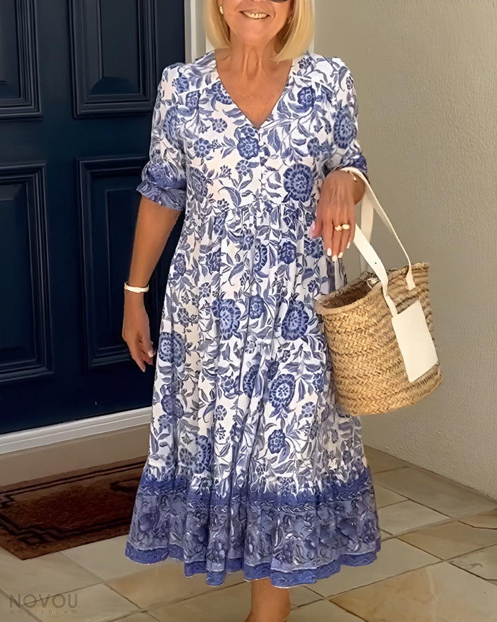 Margaret – Elegant Floral Midi Dress