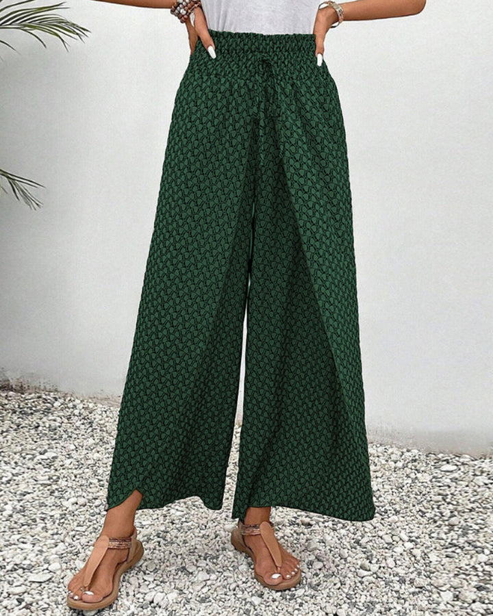 Julia - Printed Smocked Waist Trousers