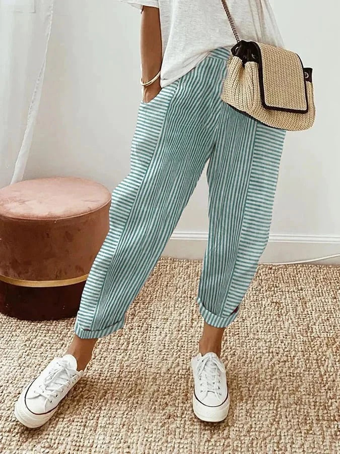 Mia – Timeless Stripe Trousers