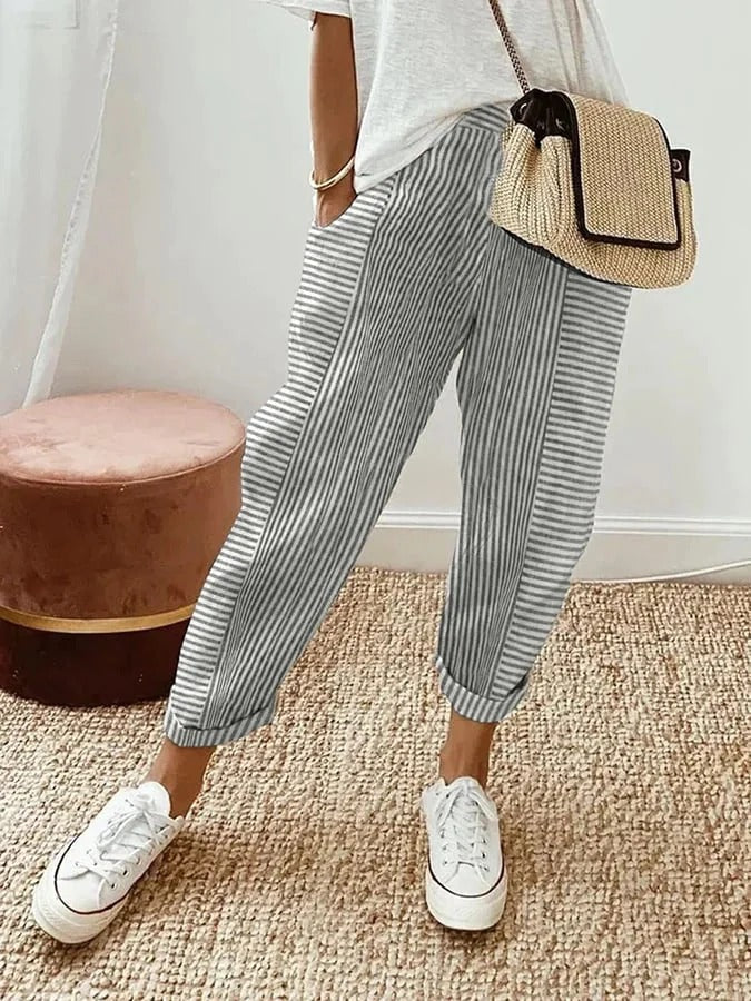 Evie - Summer Striped Trousers