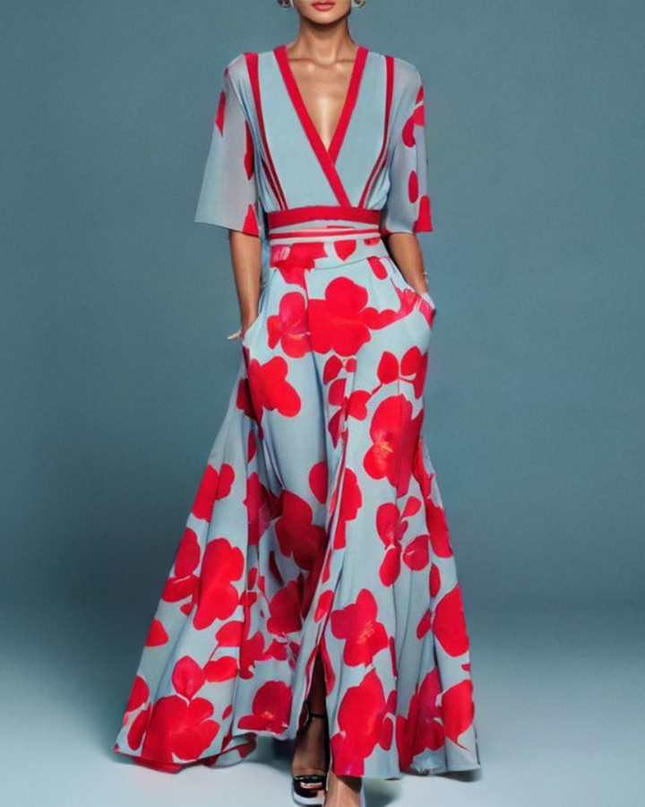 Sarah – Bold Print Maxi Dress