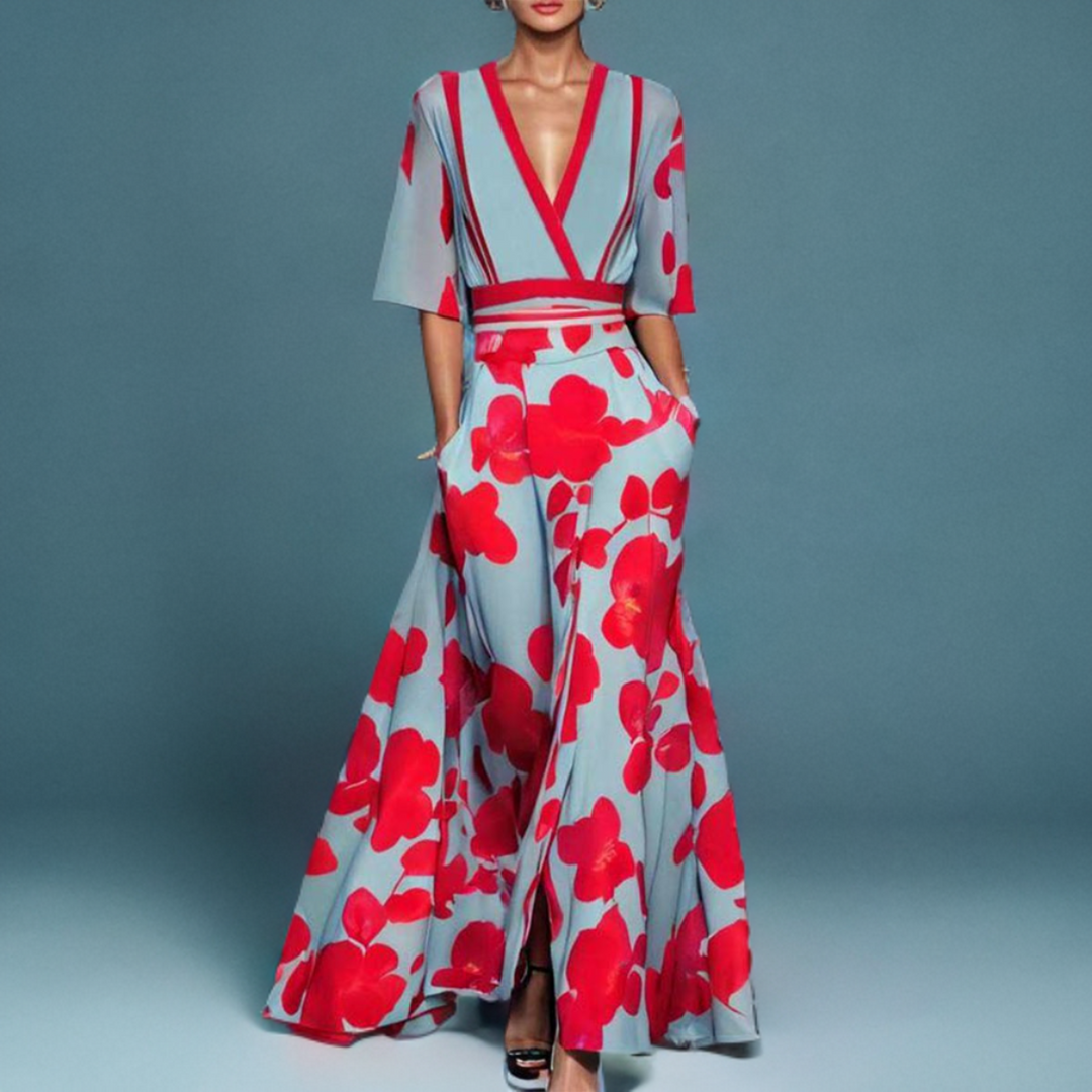 Sarah – Bold Print Maxi Dress