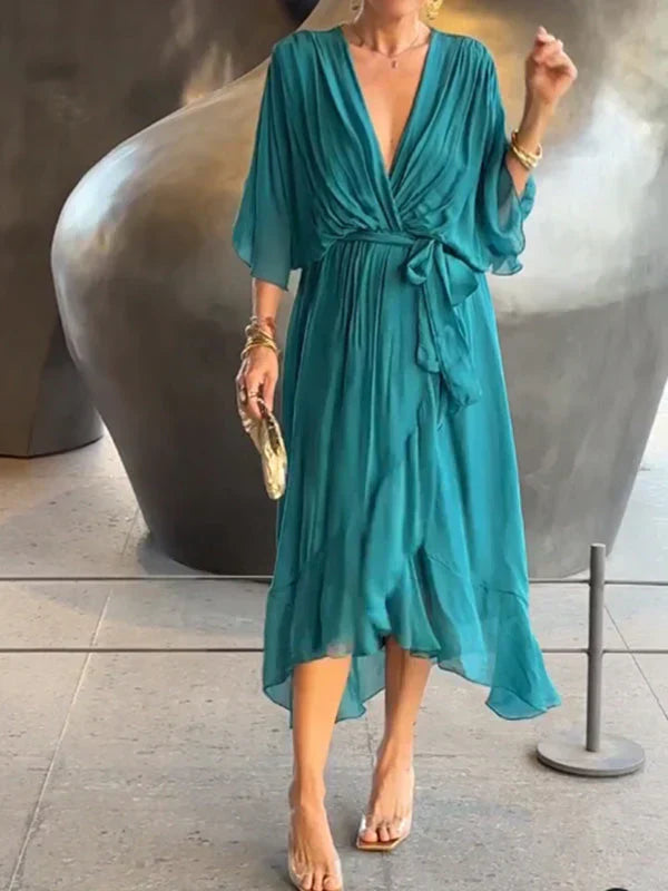 Debra - Elegant V-Neck Dress
