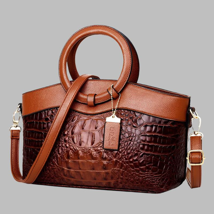 Harriet - Elegant handbag with crocodile embossing