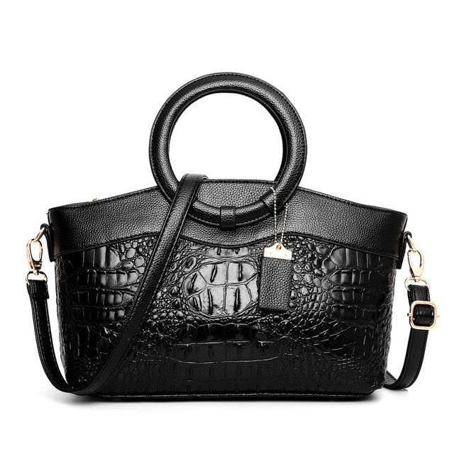 Harriet - Elegant handbag with crocodile embossing