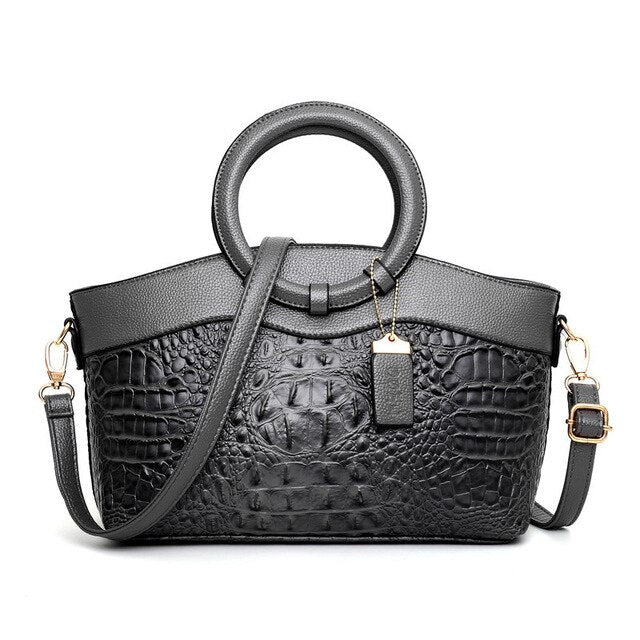 Harriet - Elegant handbag with crocodile embossing