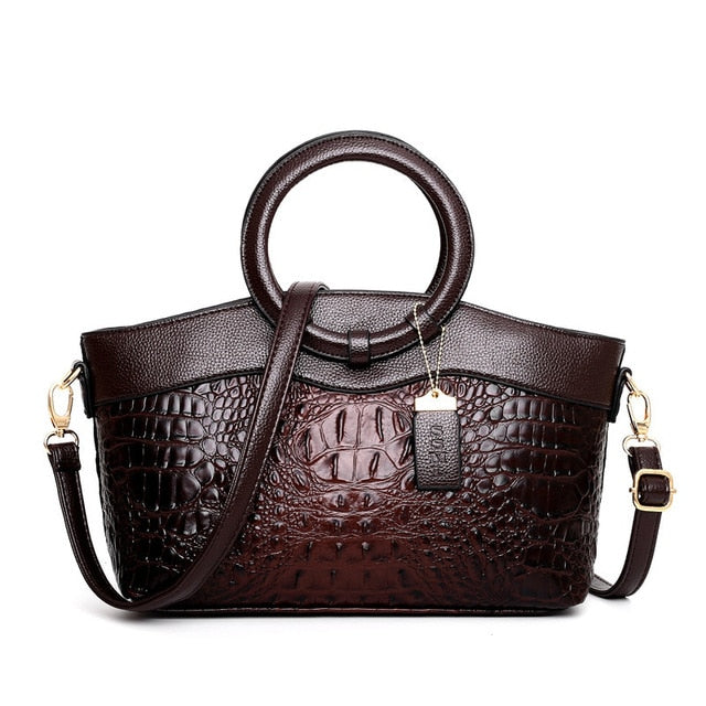 Harriet - Elegant handbag with crocodile embossing