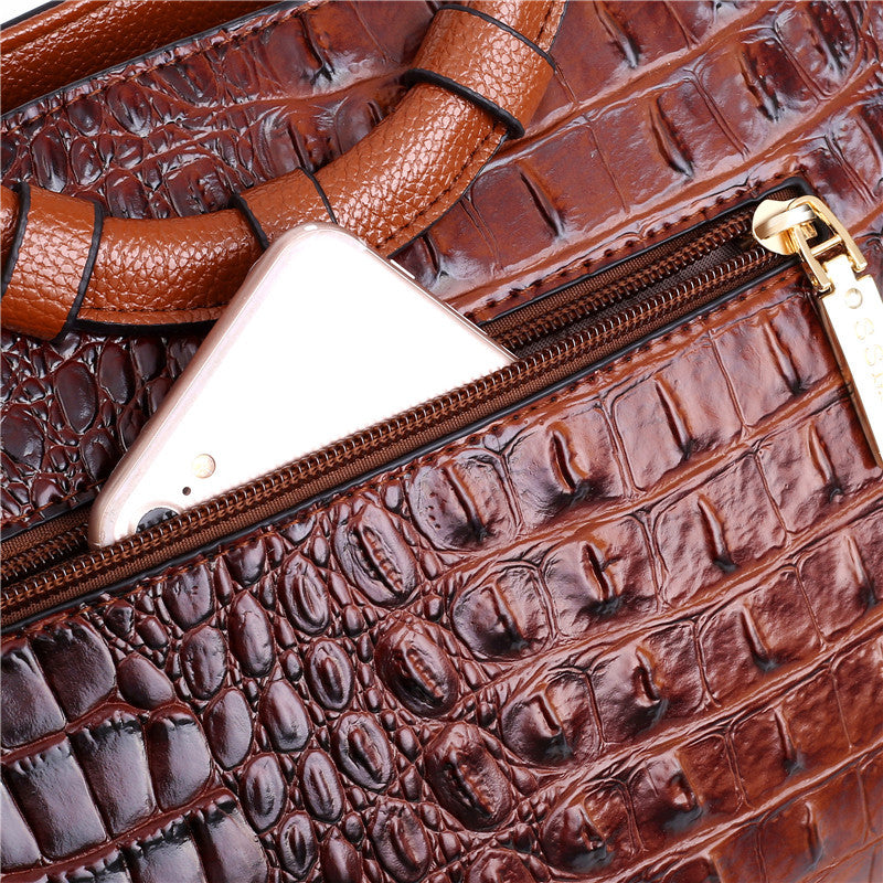 Harriet - Elegant handbag with crocodile embossing
