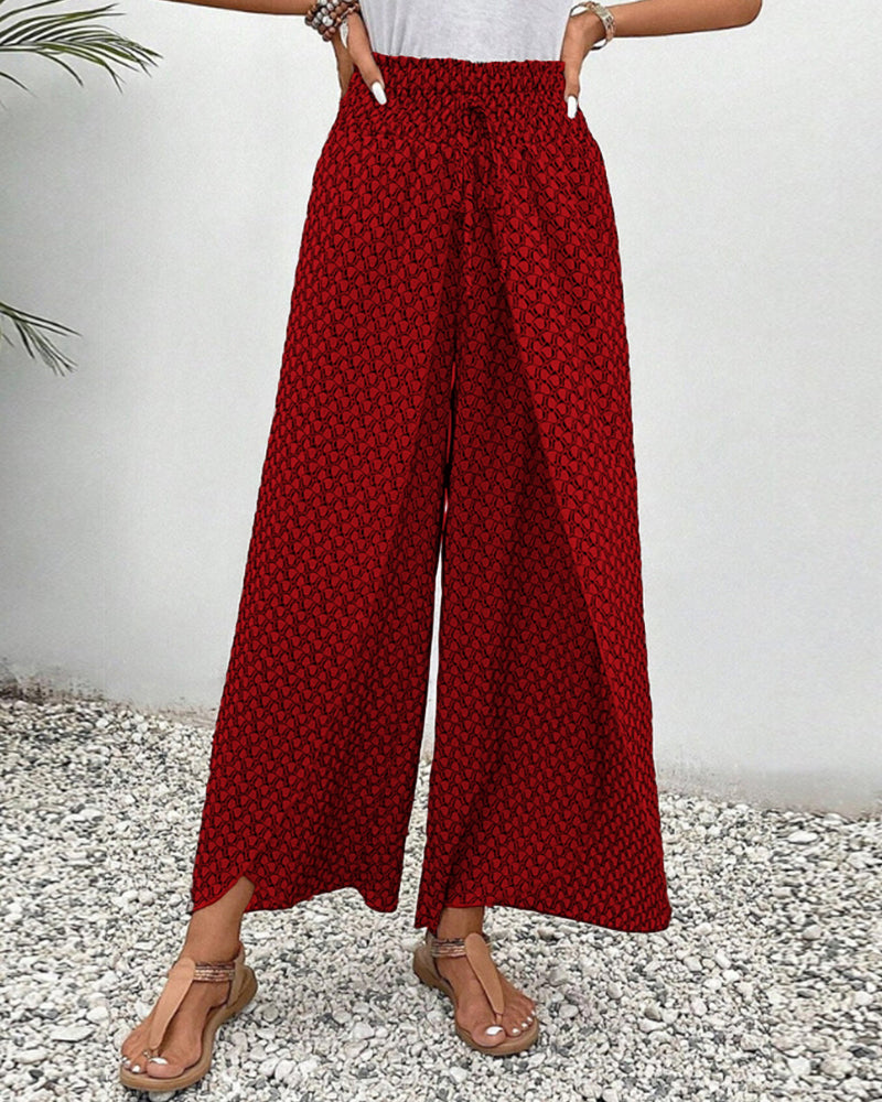 Julia - Printed Smocked Waist Trousers
